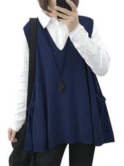 Women's Loose Swing Knit Sweater Vest