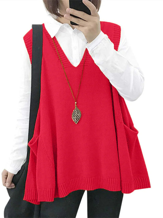 Women's Loose Swing Knit Sweater Vest