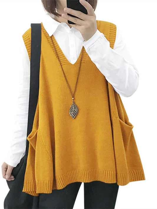 Women's Loose Swing Knit Sweater Vest