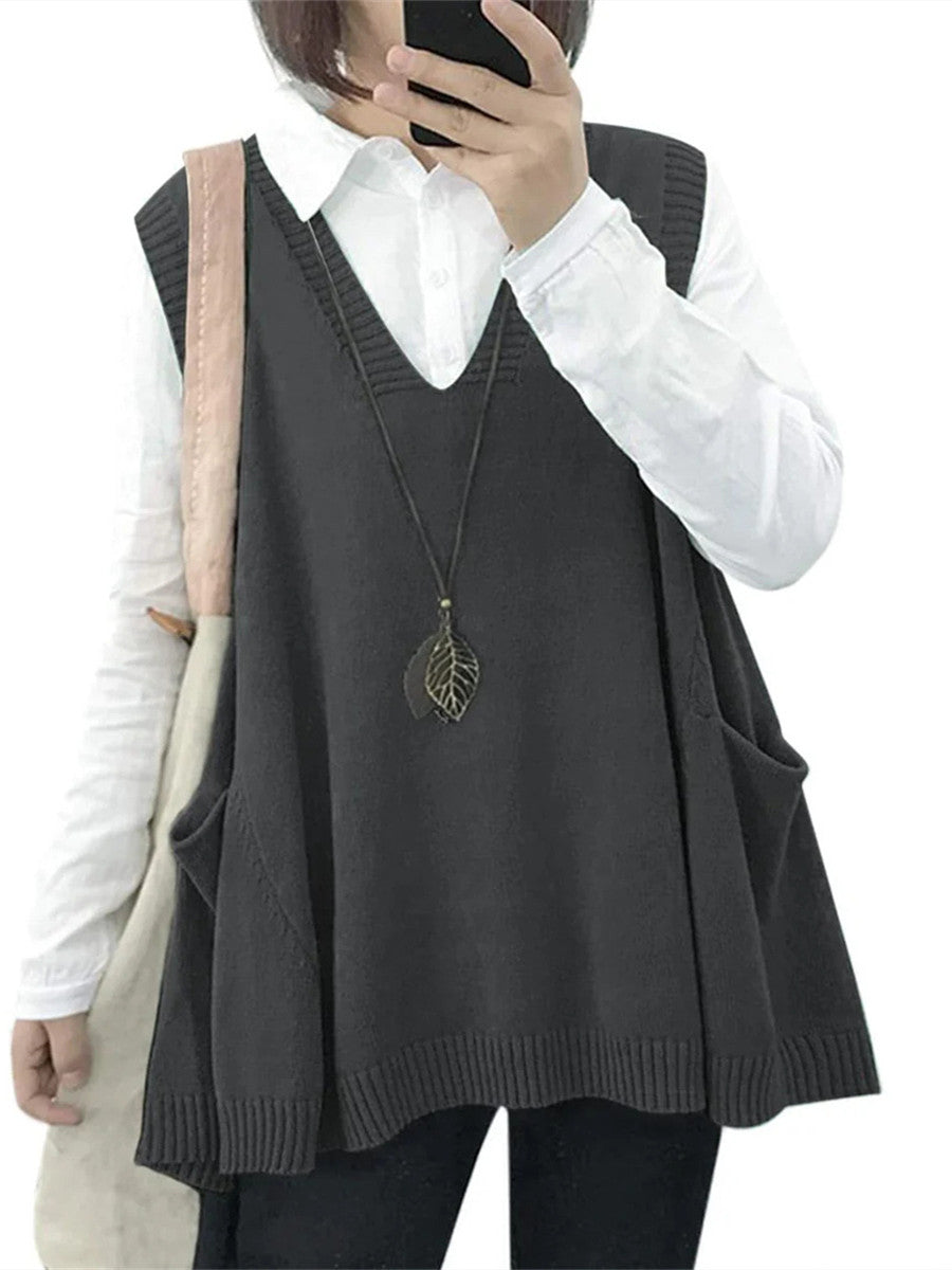 Women's Loose Swing Knit Sweater Vest
