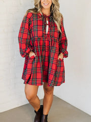 Women's Holiday Plaid Mini Dress