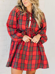 Women's Holiday Plaid Mini Dress