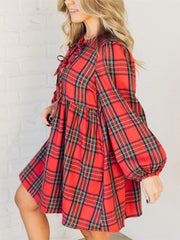 Women's Holiday Plaid Mini Dress