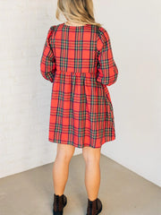 Women's Holiday Plaid Mini Dress
