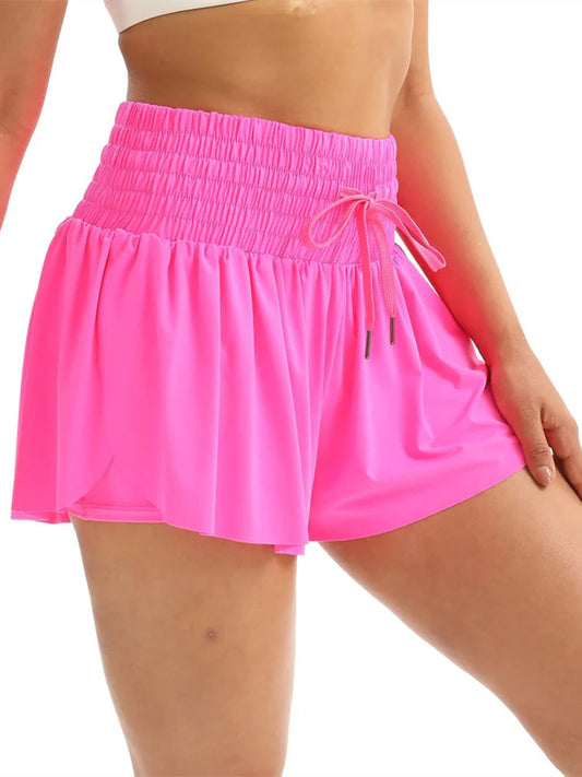 Women's High Waist Drawstring Flowy Athletic Shorts