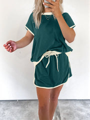 Hot Sale - Summer Colorblock T-Shirt and Skort 2Pcs Set