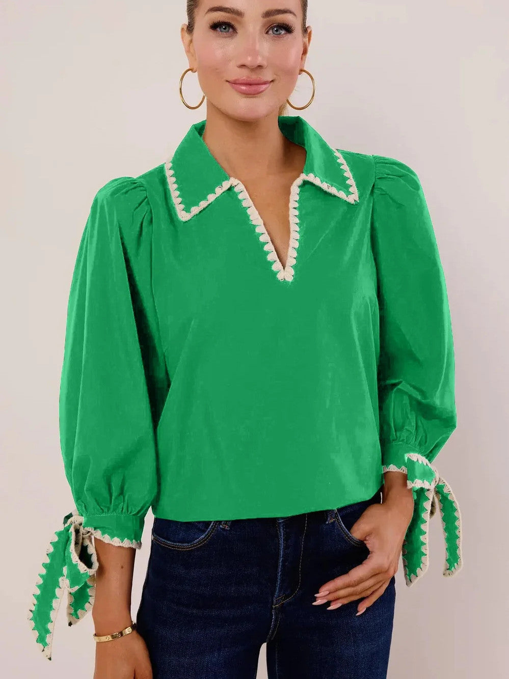 Women's Cute Bow Long Sleeve Shirt