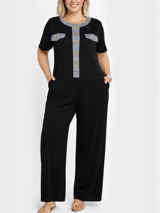 Women's Contrast Color Cozy Jumpsuit