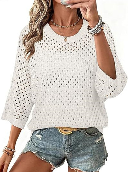 Women's Crochet 3/4 Sleeve Shirts