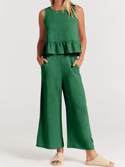 Women's Summer 2 Pieces Outfits - Lounge Set with Pockets