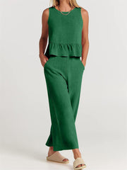 Women's Summer 2 Pieces Outfits - Lounge Set with Pockets
