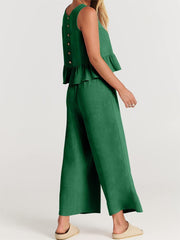 Women's Summer 2 Pieces Outfits - Lounge Set with Pockets