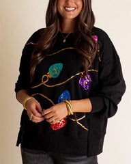 Women's Christmas Light Sequin Sweatshirt