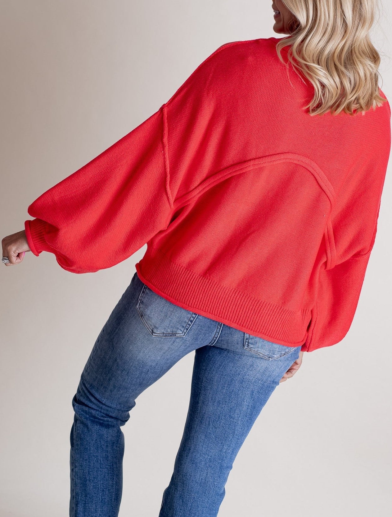 Women's Mock Neck Dolman Sleeves Sweater