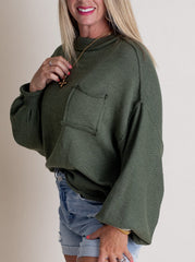 Women's Mock Neck Dolman Sleeves Sweater
