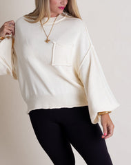 Women's Mock Neck Dolman Sleeves Sweater
