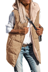 Women's Reversible Fleece Hooded Vests