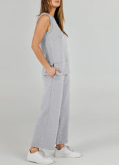 Women's Sleeveless Wide Leg Tracksuits 2 Piece Sets