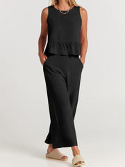 Women's Summer 2 Pieces Outfits - Lounge Set with Pockets