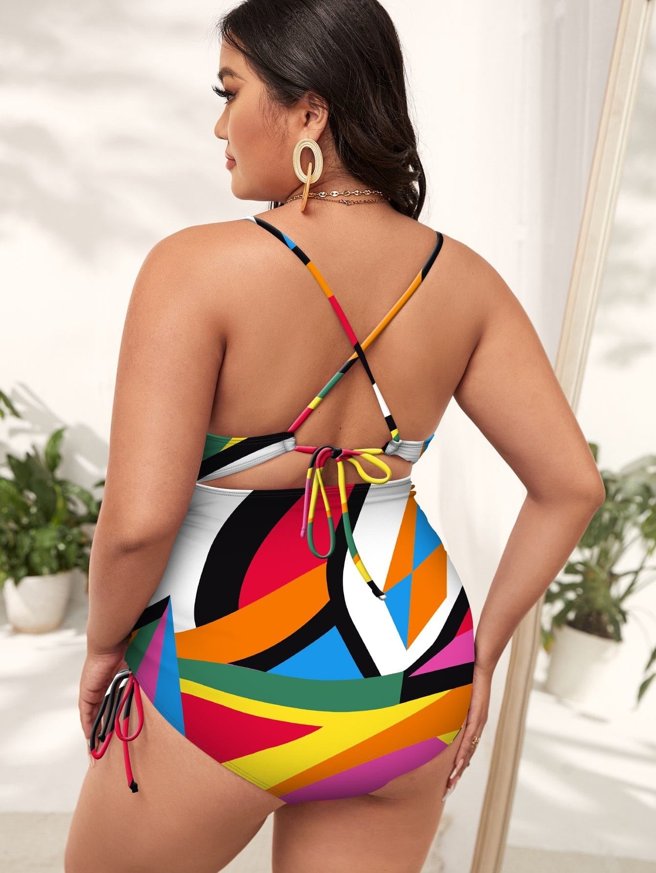 One Piece Plus Size Printed Bikini