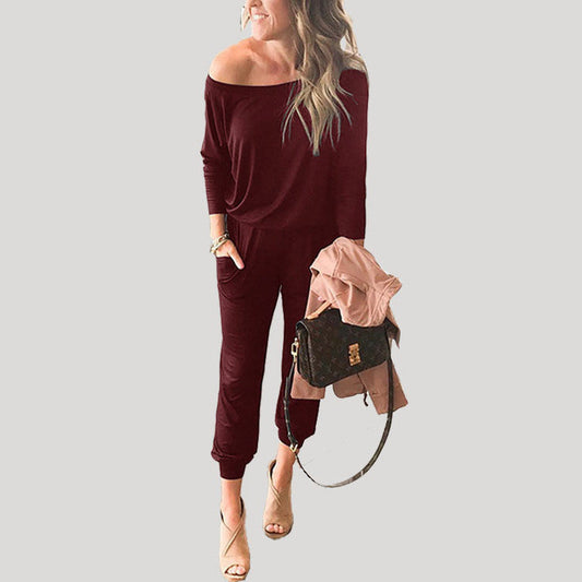 Women's One Off Shoulder Elastic Waist Stretchy Romper