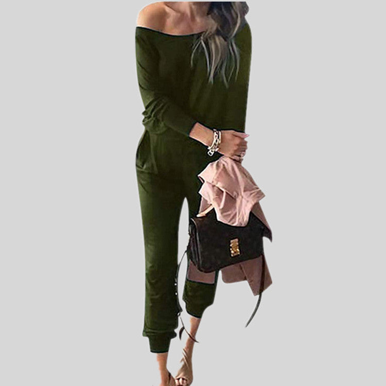 Women's One Off Shoulder Elastic Waist Stretchy Romper