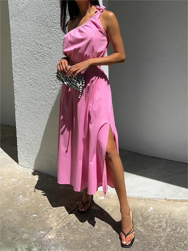 Women's Tie Knot One Shoulder Tank Top Outfits