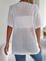 Women's Summer Hollow Out Open Front Knit Cardigan