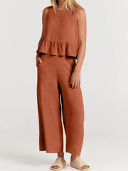 Women's Summer 2 Pieces Outfits - Lounge Set with Pockets