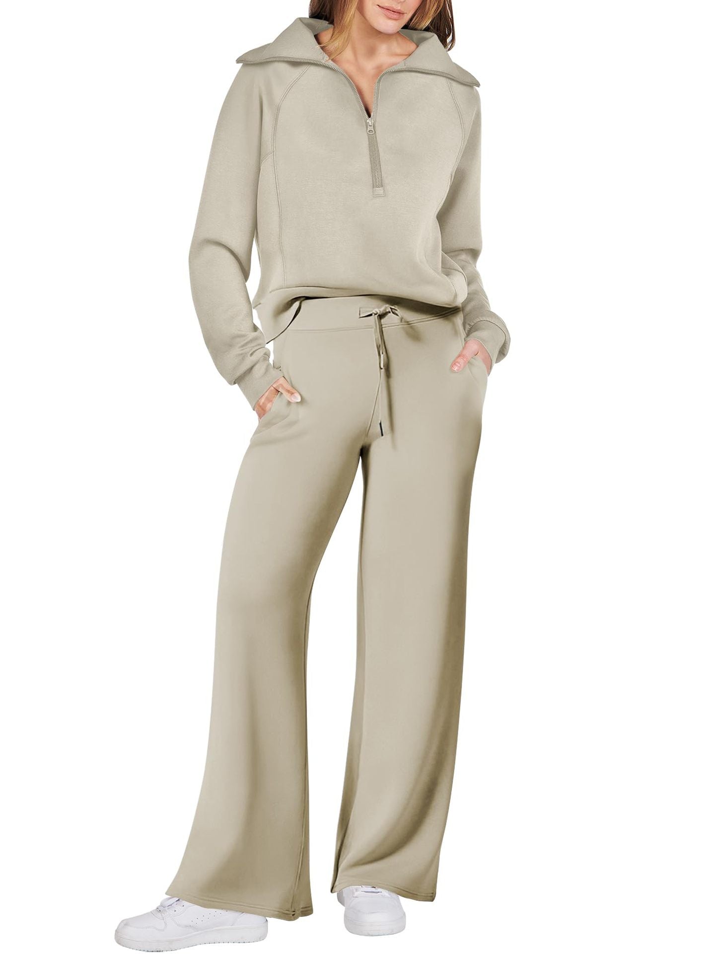 Women's Navy Collar Half Zip Suit