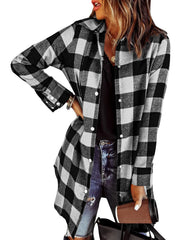 Women's Flannel Plaid Button Down Shirts