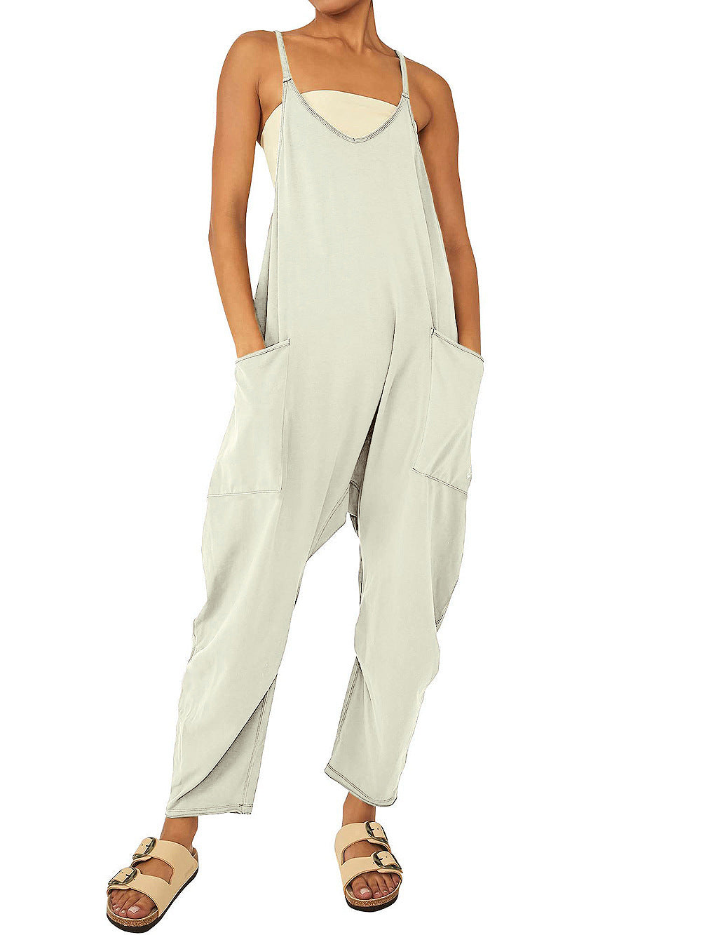 Women's Wide Leg Jumpsuit with Pockets