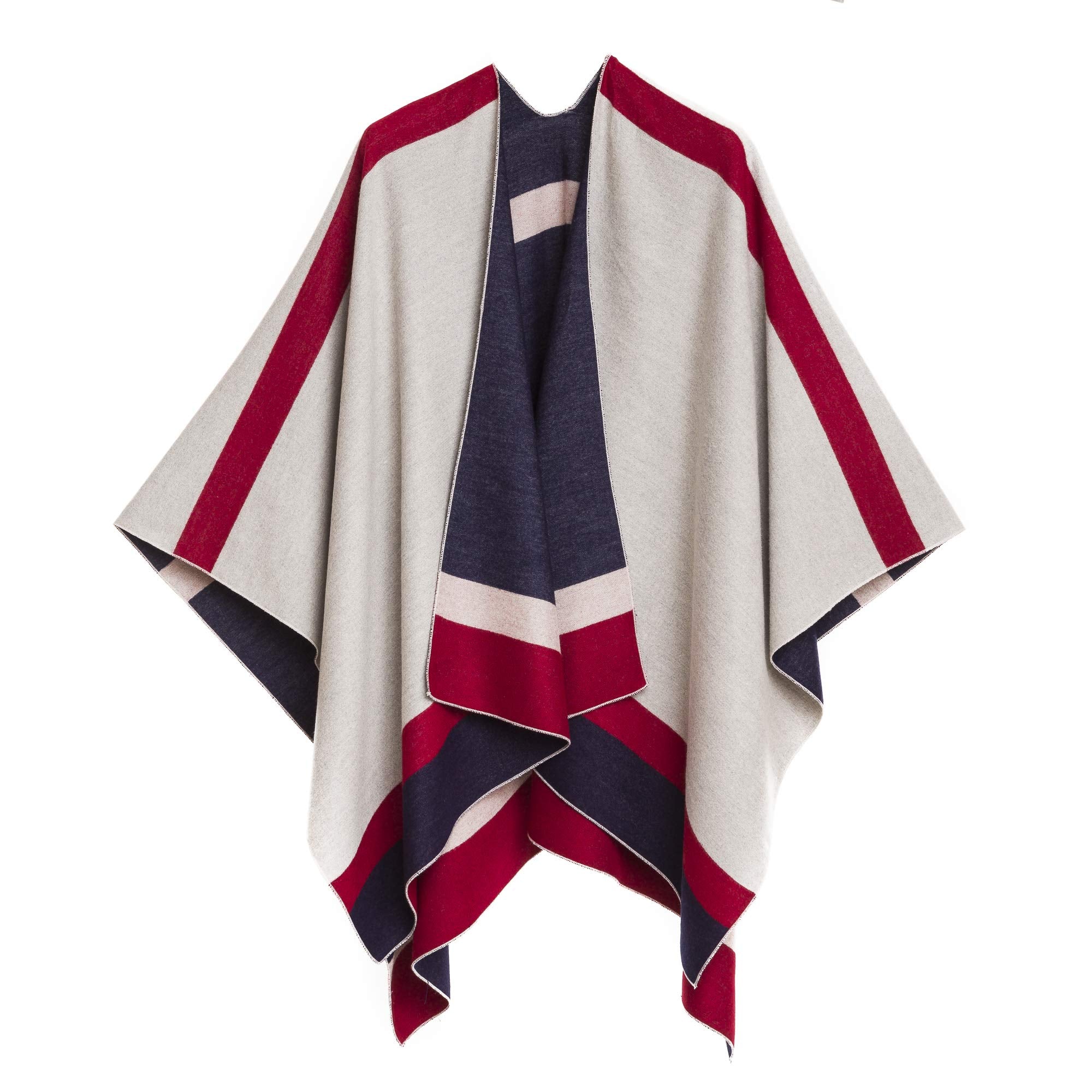 Women's Reversible Shawl Wrap Poncho