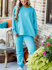 Textured Lounge Pullover and Jogger Set