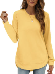 Women's High Low Curved Hem Tops