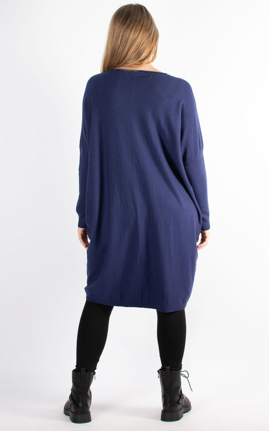 New Long Sleeve Sparkle Pocket Jumper Dress
