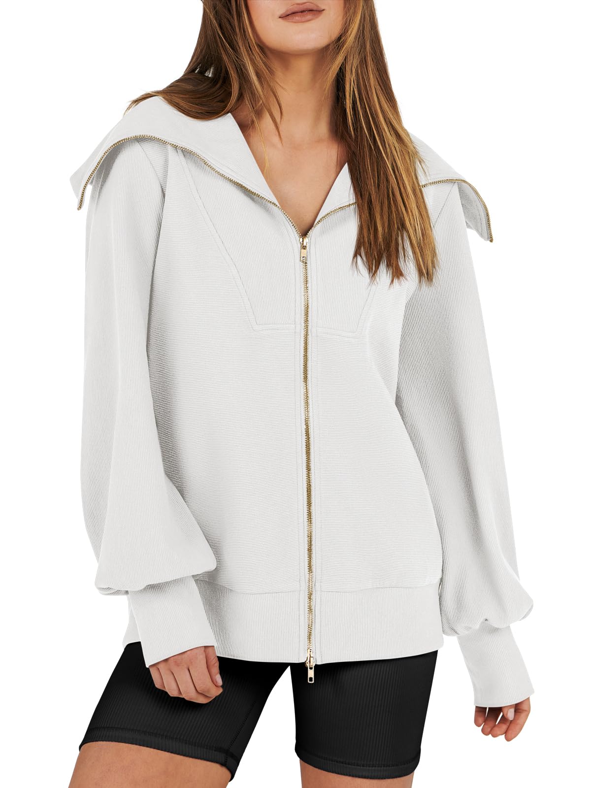 Women's Oversized Zip Up Sweatshirt