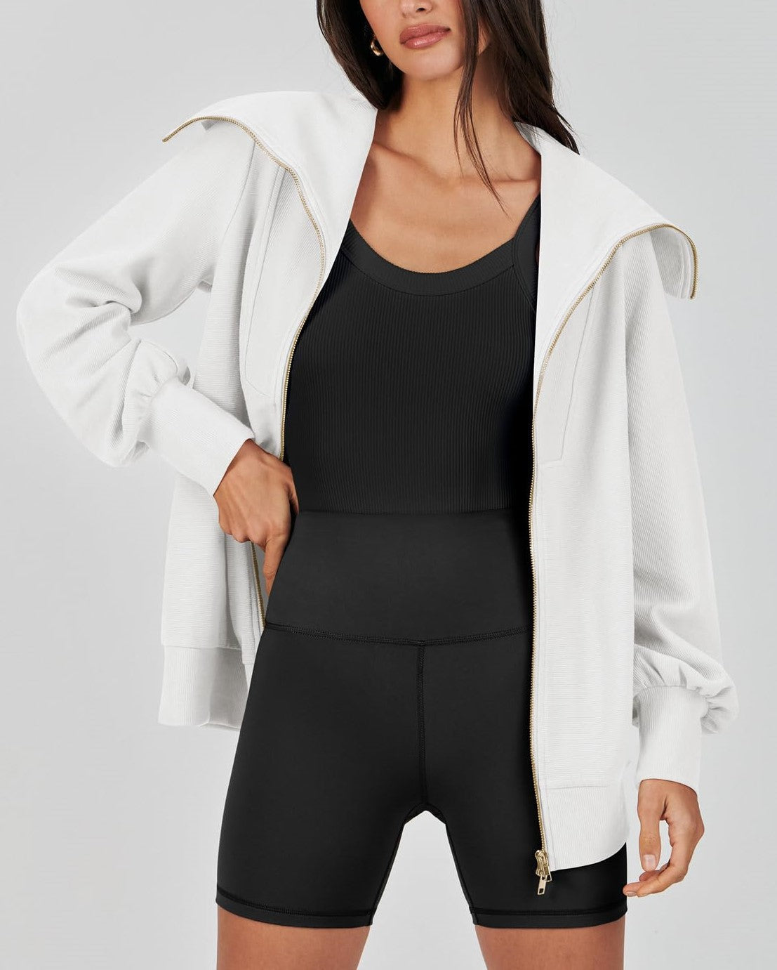Women's Oversized Zip Up Sweatshirt