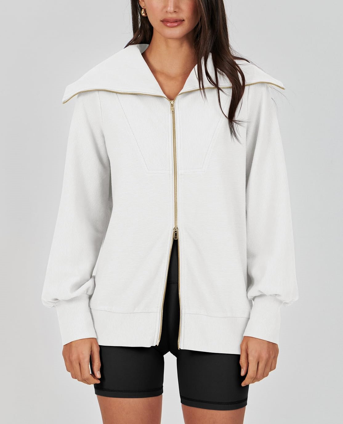 Women's Oversized Zip Up Sweatshirt