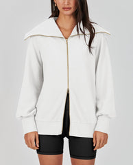 Women's Oversized Zip Up Sweatshirt