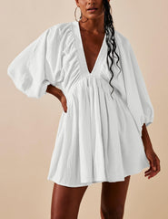 Women's Casual Loose Flowing V-Neck Dresses