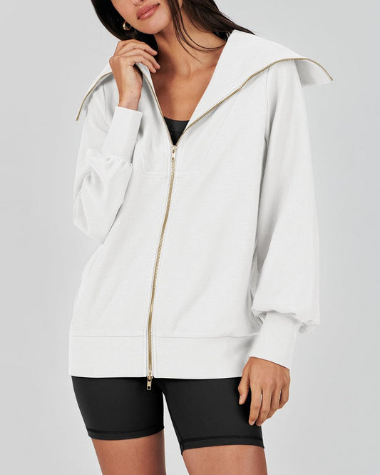 Women's Oversized Zip Up Sweatshirt