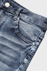 90s Vintage Embroidery Pocket Low Waist Jeans