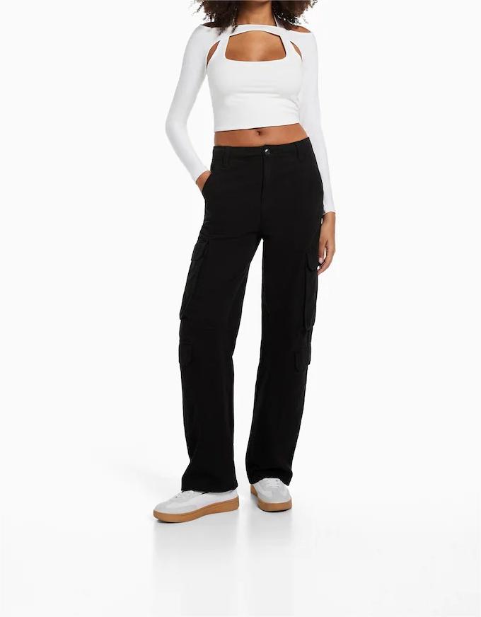 Adjustable Multi-pocket Twill Cargo Trousers