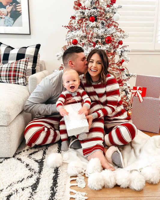 Red Stripe Family Pajamas 2-piece Set
