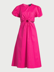 Bubble Sleeve Cutout Dress