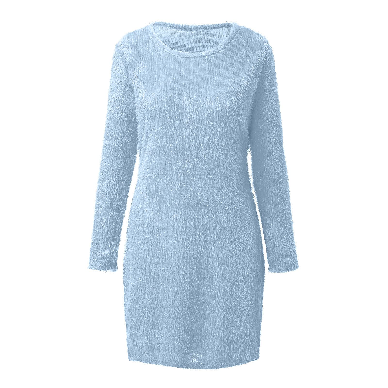 Women's Fashion Plush Sexy Waist Hugging Long-Sleeved Dress