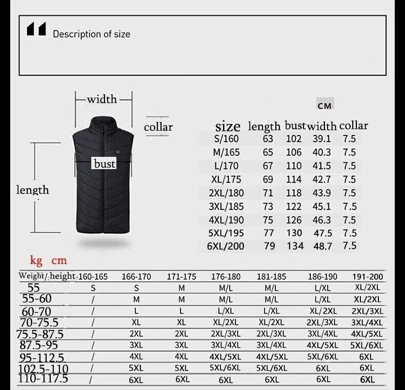 Unisex Warming Heated Vest