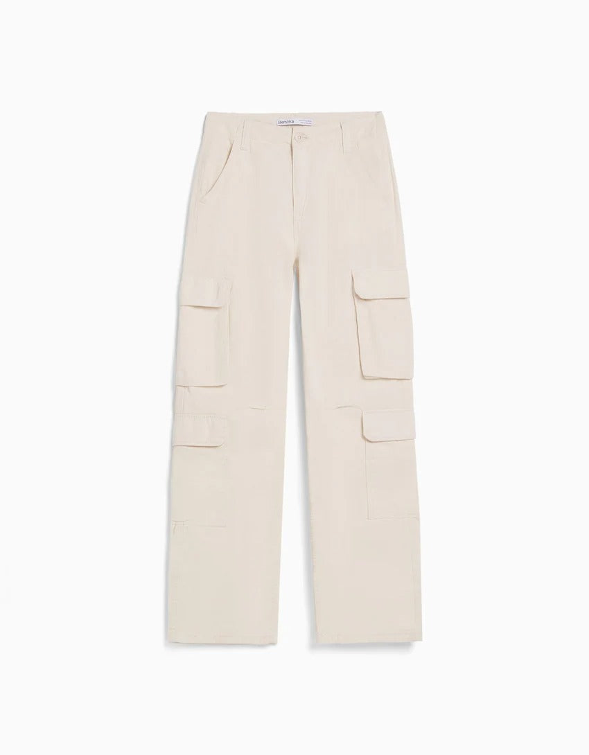 Adjustable Multi-pocket Twill Cargo Trousers