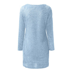 Women's Fashion Plush Sexy Waist Hugging Long-Sleeved Dress